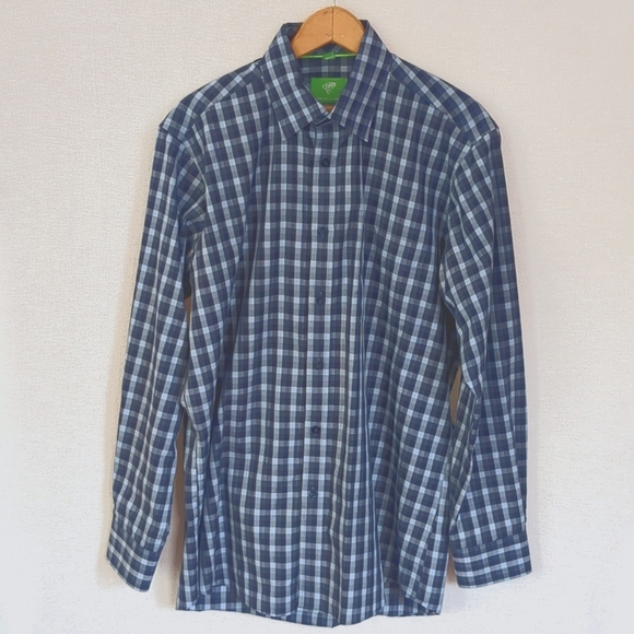 Forsyth of Canada Men's Long Sleeve Button Down Shirt Size Medium Blue Plaid - Picture 1 of 10